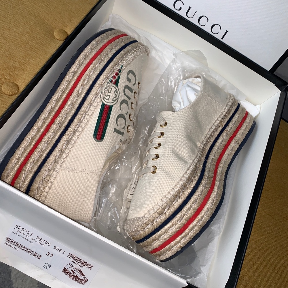 Gucci logo platform espadrille (SOLD)